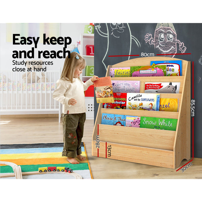 Keezi Kids 5 Tiers Organiser Bookshelf in Natural - Baby & Kids > Kid’s Furniture