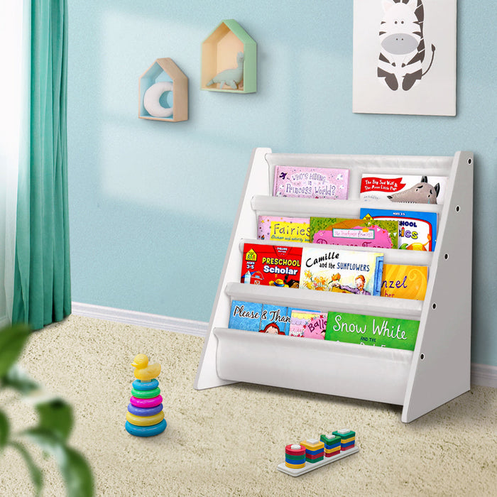 Keezi Kids Book Display Shelf Organiser - White - Baby & Kids > Kid’s Furniture