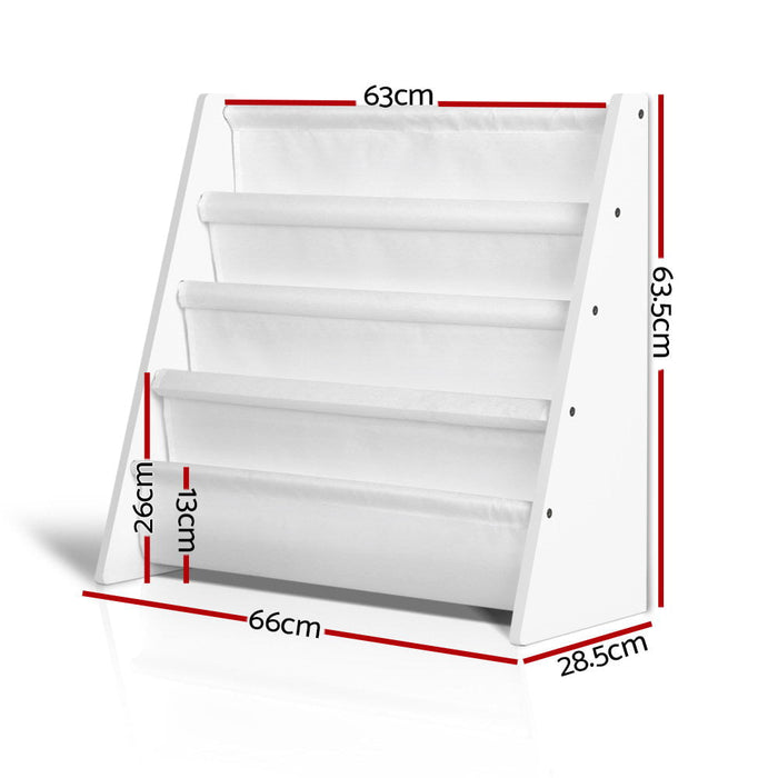 Keezi Kids Book Display Shelf Organiser - White - Baby & Kids > Kid’s Furniture