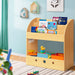 Keezi Kids Bookshelf Wooden 3-Tier Organiser with Extra Storage - Baby & Kids > Kid’s Furniture