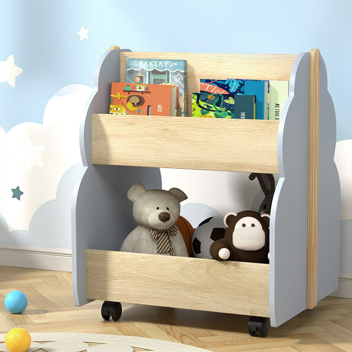 Keezi Kids Double-Sided Bookshelf Organiser - Baby & Kids > Kid’s Furniture