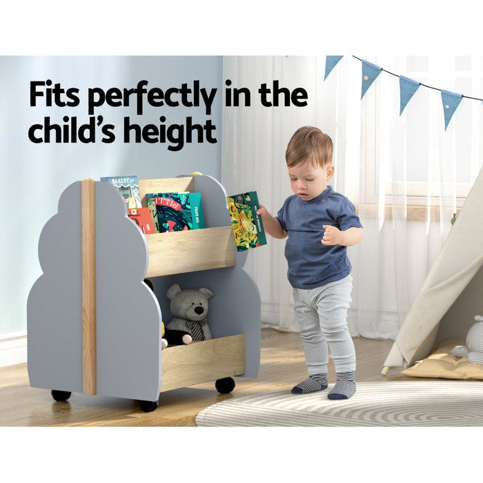 Keezi Kids Double-Sided Bookshelf Organiser - Baby & Kids > Kid’s Furniture