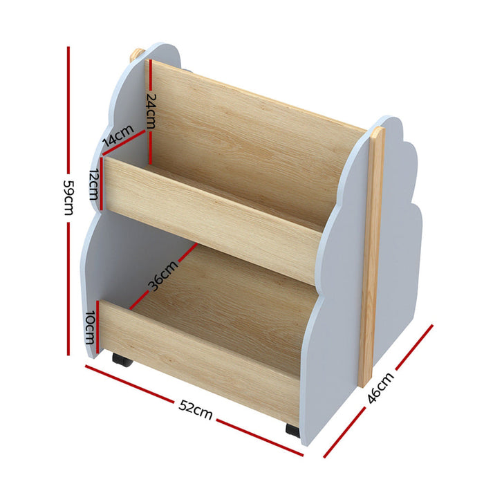 Keezi Kids Double-Sided Bookshelf Organiser - Baby & Kids > Kid’s Furniture