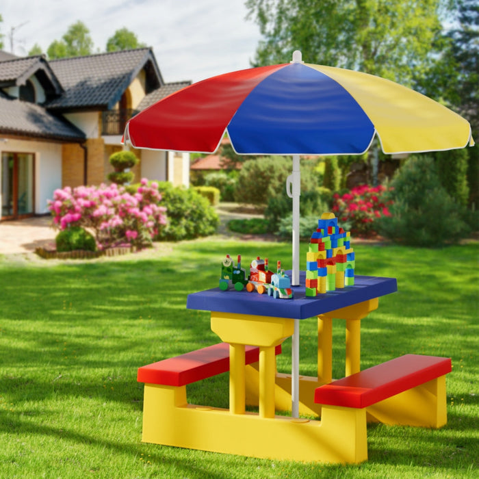 Keezi Kids Picnic Table and Bench with Umbrella