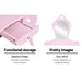 Keezi Kids Vanity Table Pink side view