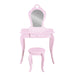 Keezi Kids Vanity Table Pink heart-shaped mirror detail