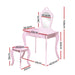 Keezi Kids Vanity Table Pink smooth surface and rounded corners