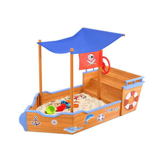 Keezi Kids Pirate-Themed Boat Sand Pit - Sandpits