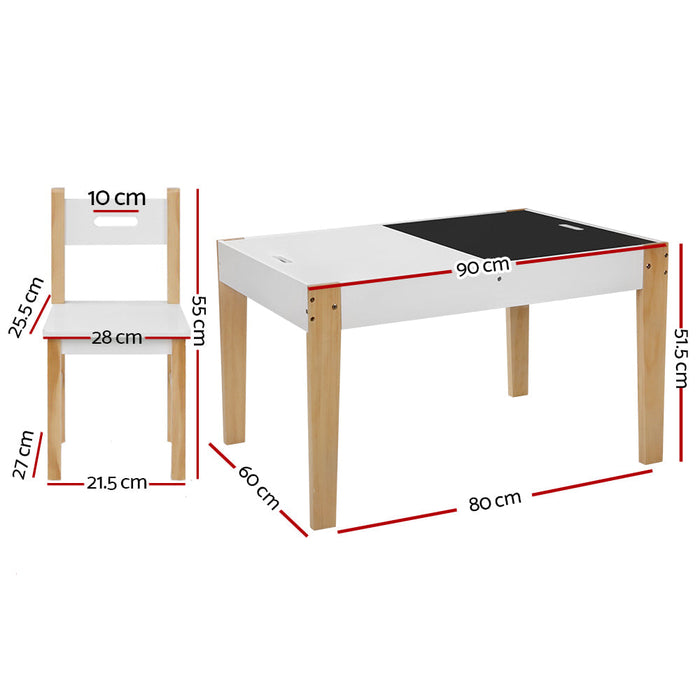 Keezi Kids Reversible and Removable Study Desk and Chair Set - Baby & Kids > Kid’s Furniture