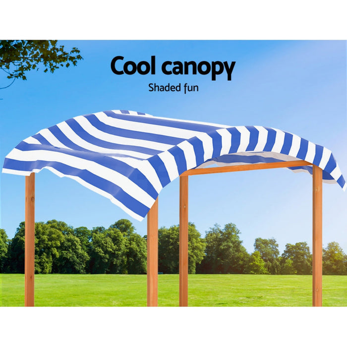 Keezi Kids Wooden Sandpit with Canopy