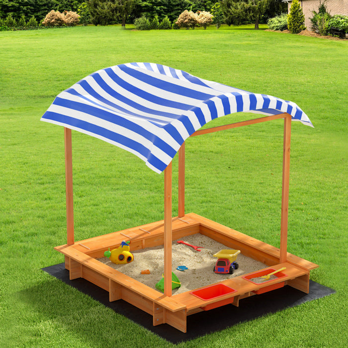 Keezi Kids Wooden Sandpit with Canopy