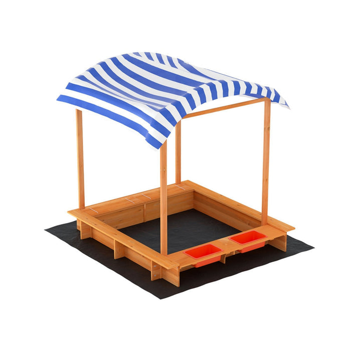 Keezi Kids Wooden Sandpit with Canopy