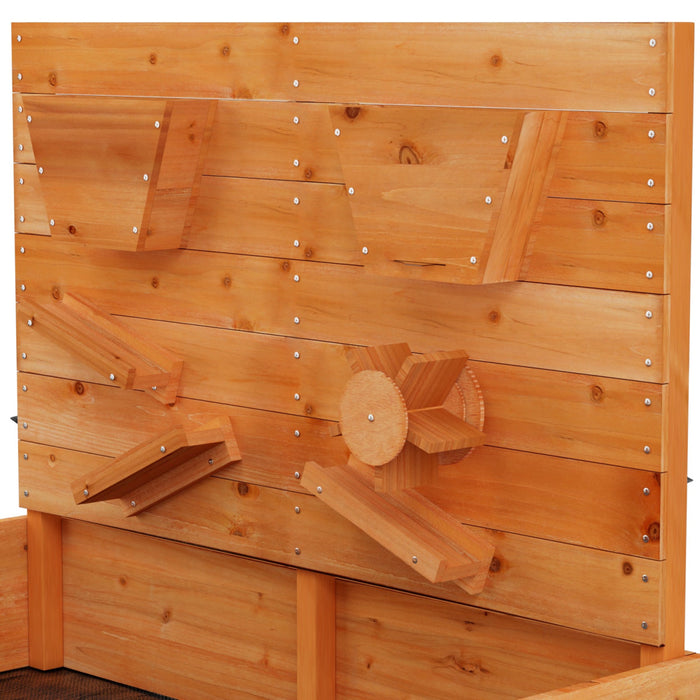 Keezi Kids Wooden Sandpit with Sand Wall