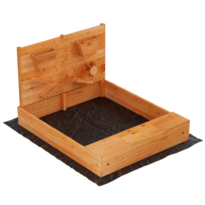 Keezi Kids Wooden Sandpit with Sand Wall