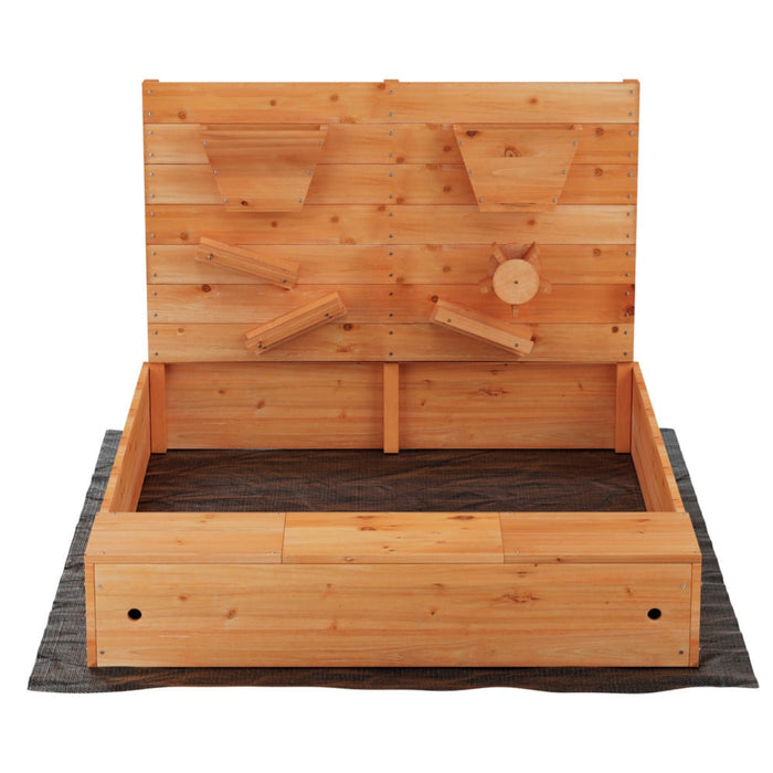 Keezi Kids Wooden Sandpit with Sand Wall