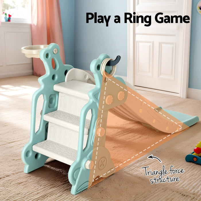 Keezi Kids Slide with Basketball Hoop and Rings