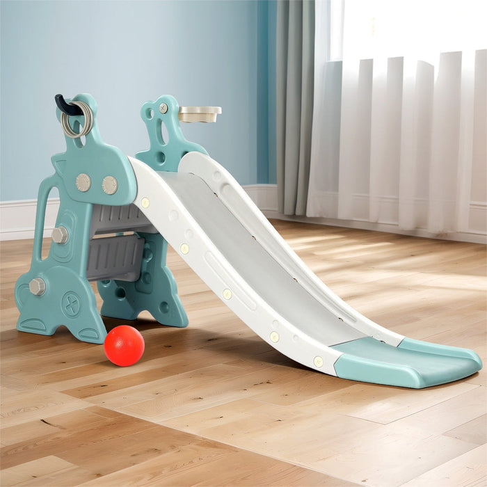 Keezi Kids Slide with Basketball Hoop and Rings