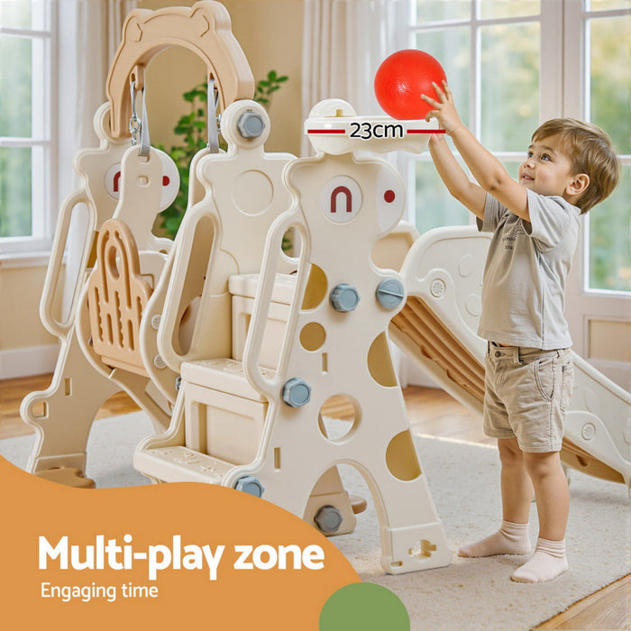 Keezi Kids Swing and Slide with Basketball Hoop