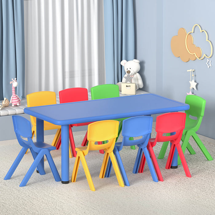 Keezi Kids Table and 8 Stackable Chairs Set - Baby & Kids > Kid’s Furniture