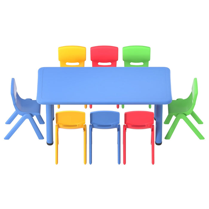 Keezi Kids Table and 8 Stackable Chairs Set - Baby & Kids > Kid’s Furniture