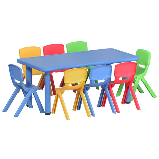 Keezi Kids Table and 8 Stackable Chairs Set - Baby & Kids > Kid’s Furniture