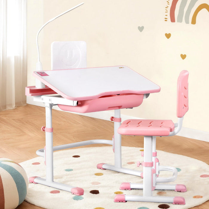 Keezi Kids Table and Chair Set with LED Lamp