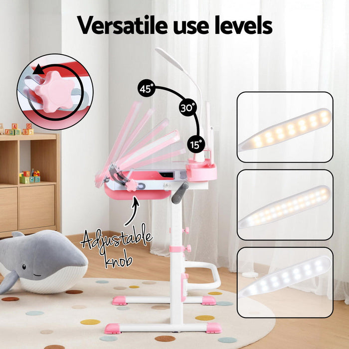 Keezi Kids Table and Chair Set with LED Lamp