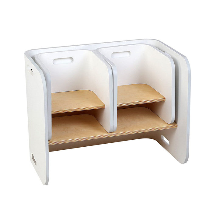 Keezi Nordic compact kids table and chairs in white, alternate view
