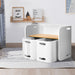 Detail of the Keezi Nordic compact kids table and chairs in white