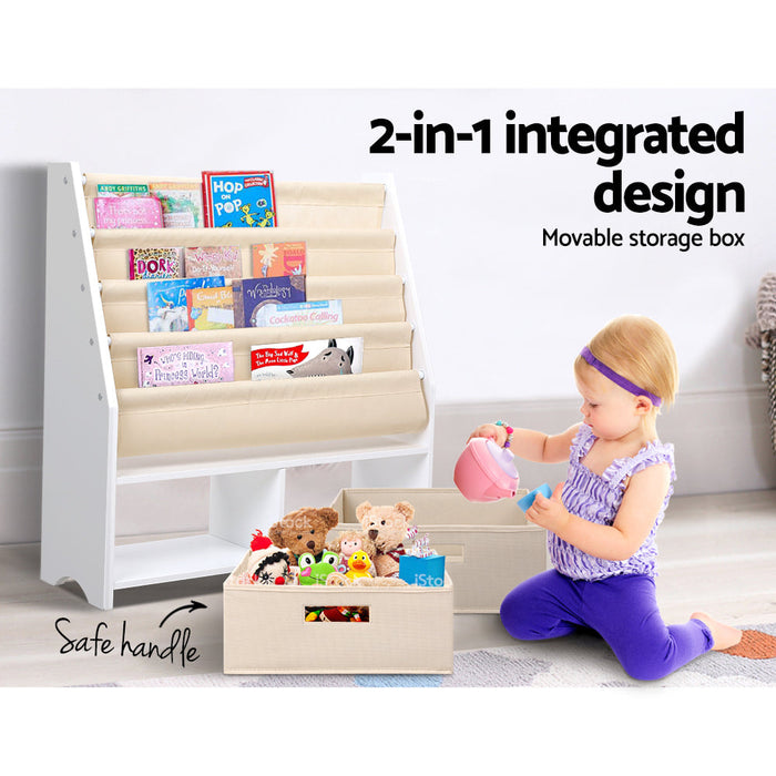 Keezi Sling Bookshelf with Removable Storage Boxes - Baby & Kids > Kid’s Furniture