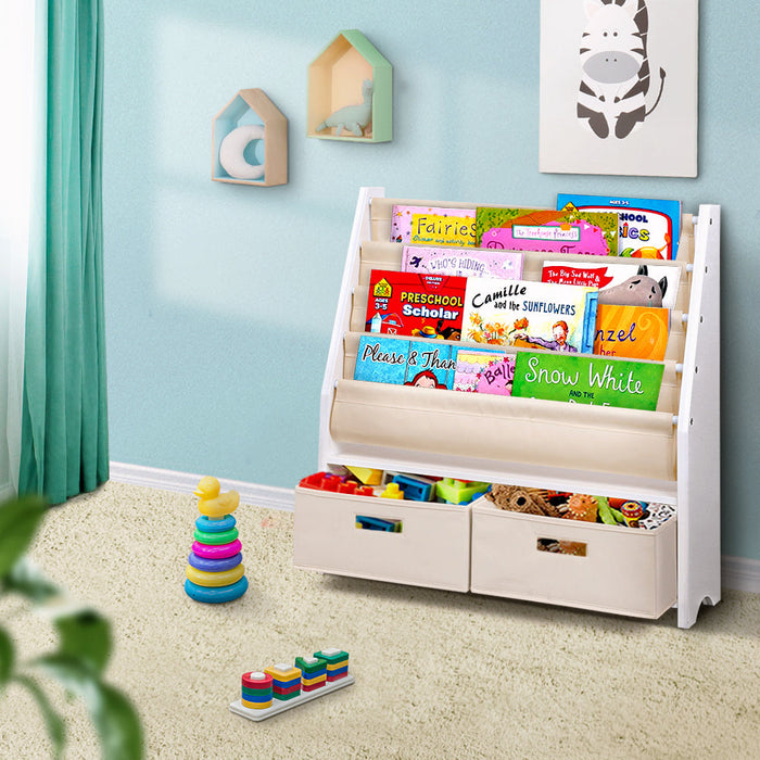 Keezi Sling Bookshelf with Removable Storage Boxes - Baby & Kids > Kid’s Furniture