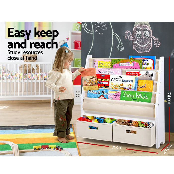 Keezi Sling Bookshelf with Removable Storage Boxes - Baby & Kids > Kid’s Furniture