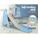 Keezi Toddler Slide and Swing with Basketball Set Blue in use