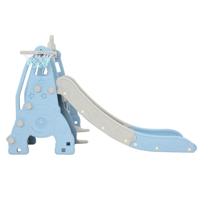 Keezi Toddler Slide and Blue Swing with Basketball Set
