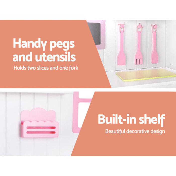Keezi White And Pink Kids Large Kitchen