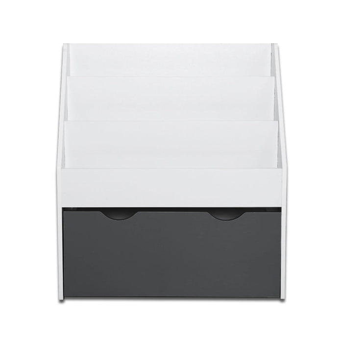 Keezi White Kids Bookshelf with Storage Box