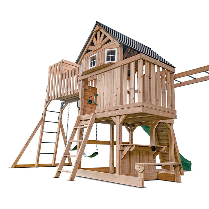 Kensington Play Centre lower hideaway with snack window and picnic bench