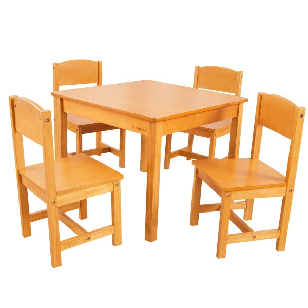 Farmhouse Table And Chair Set - natural