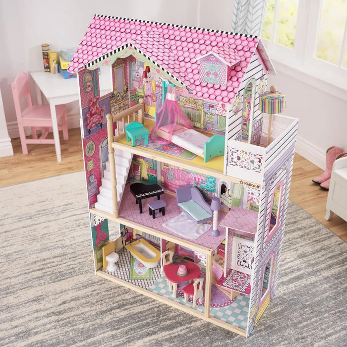 KidKraft Annabelle Pink Kids Dollhouse Mansion - Doll House