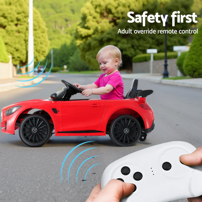 Kids 12V Mercedes-Benz AMG GTR Electric Ride On Car - Red