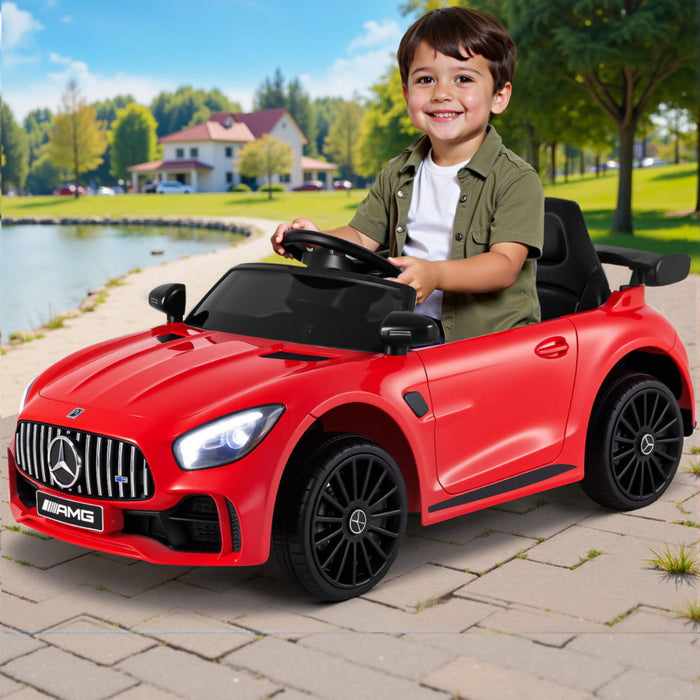 Kids 12V Mercedes-Benz AMG GTR Electric Ride On Car - Red