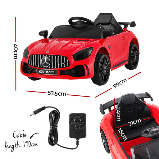 Kids 12V Mercedes-Benz AMG GTR Electric Ride On Car - Red - Kids Ride on Car