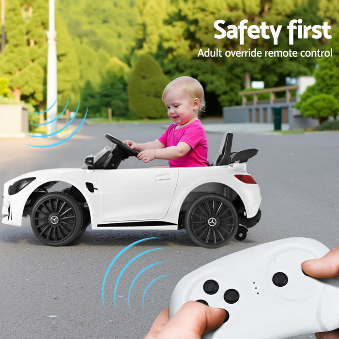 Kids 12V Mercedes-Benz AMG GTR Electric Ride On Car - White