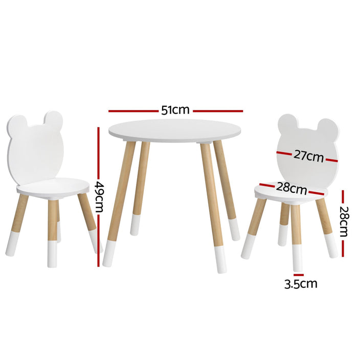 Kids 3 Pieces Activity Table and Chairs Set