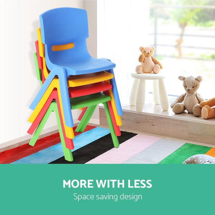 Kids Coloured Plastic Chairs Stackable Set