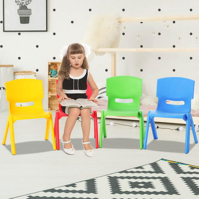 Kids Coloured Plastic Chairs Stackable Set