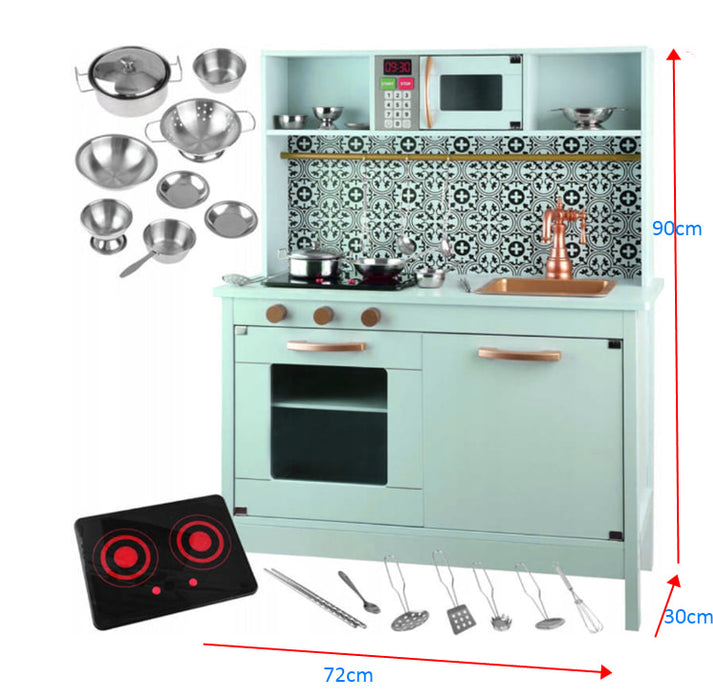 Kids Explore Interactive Modern Play Kitchen in Mint - Kids Kitchen