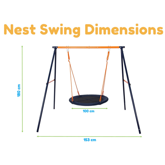 image of the kids explore nest swing with a white background with dimensions