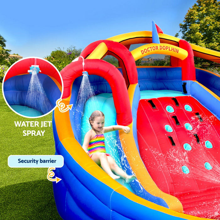 Kids Inflatable Pool Water Slide Cannon Splash Park
