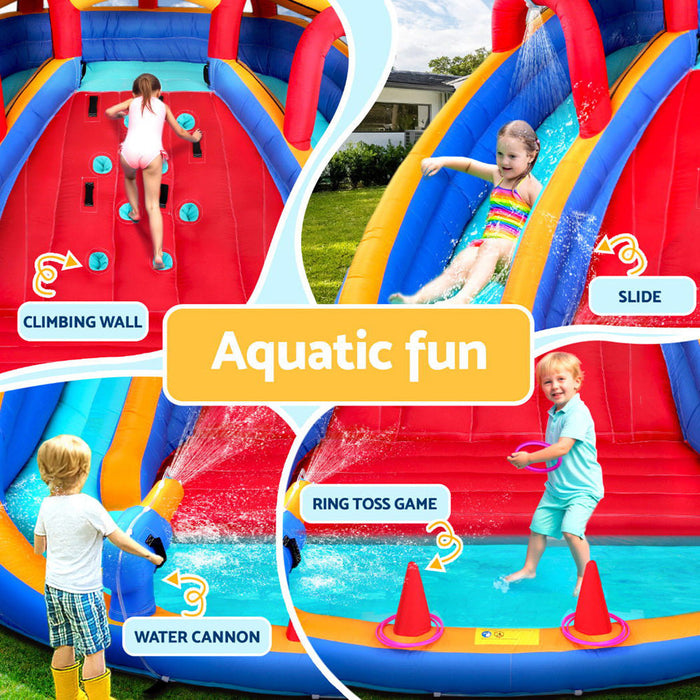 Kids Inflatable Pool Water Slide Cannon Splash Park